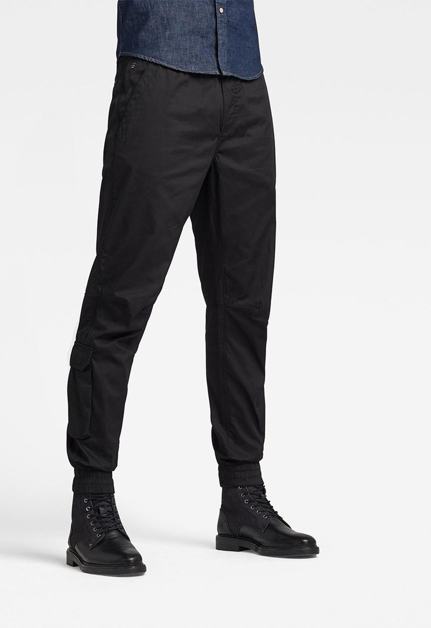 G-STAR - Relaxed cuffed trainer chino  - black