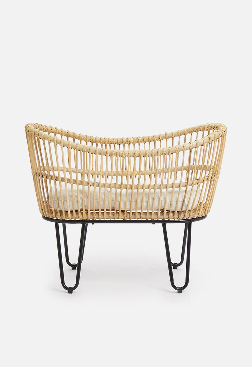 Sixth Floor - Luna rattan cot with foam cushion - natural