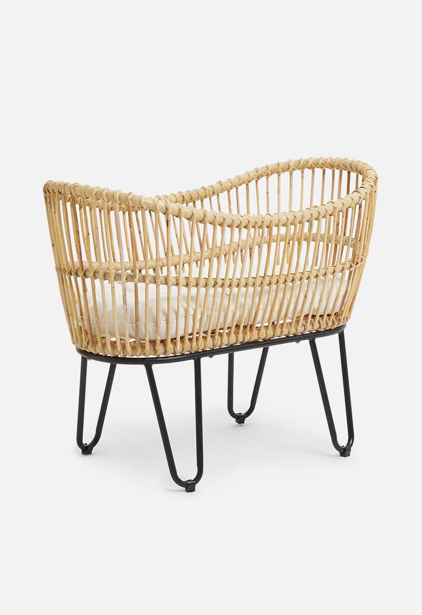 Sixth Floor - Luna rattan cot with foam cushion - natural