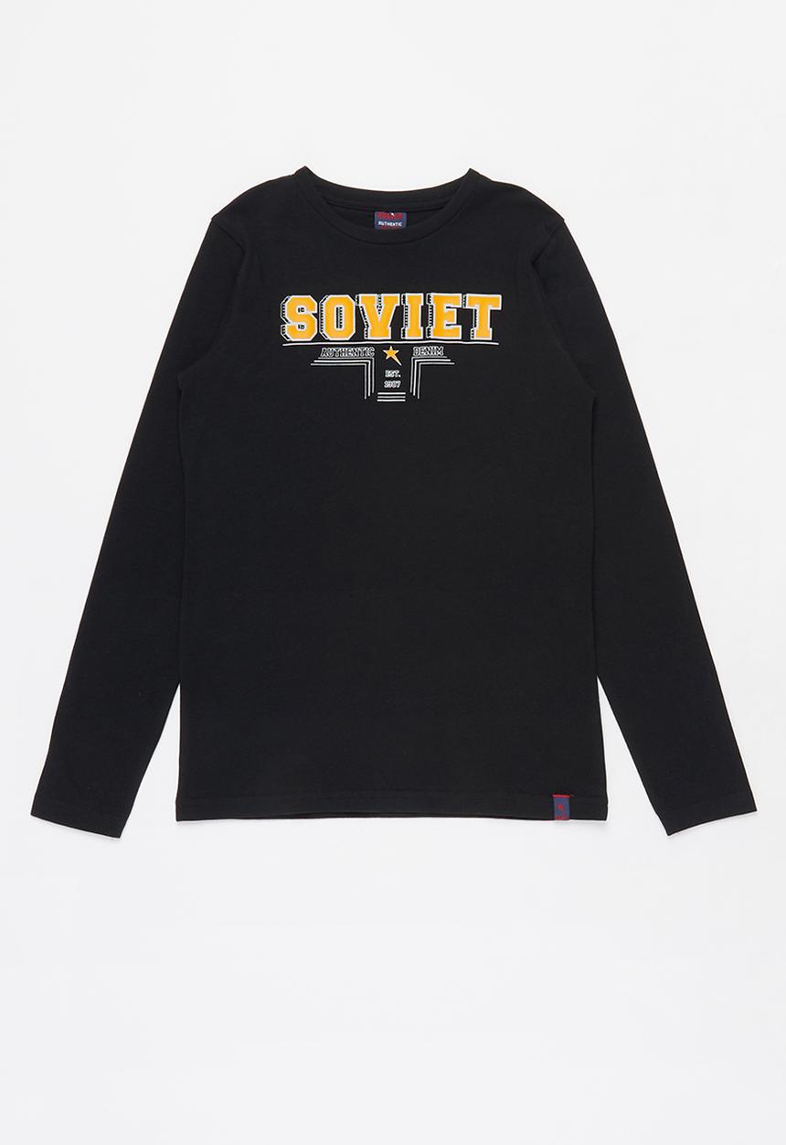 SOVIET - B provo long sleeve logo tee - black