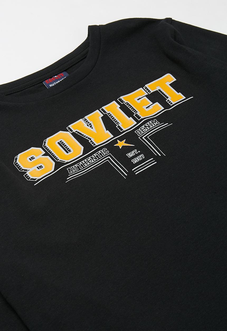 SOVIET - B provo long sleeve logo tee - black