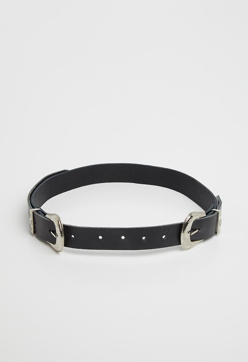 Superbalist - Wyomi double buckle belt - black