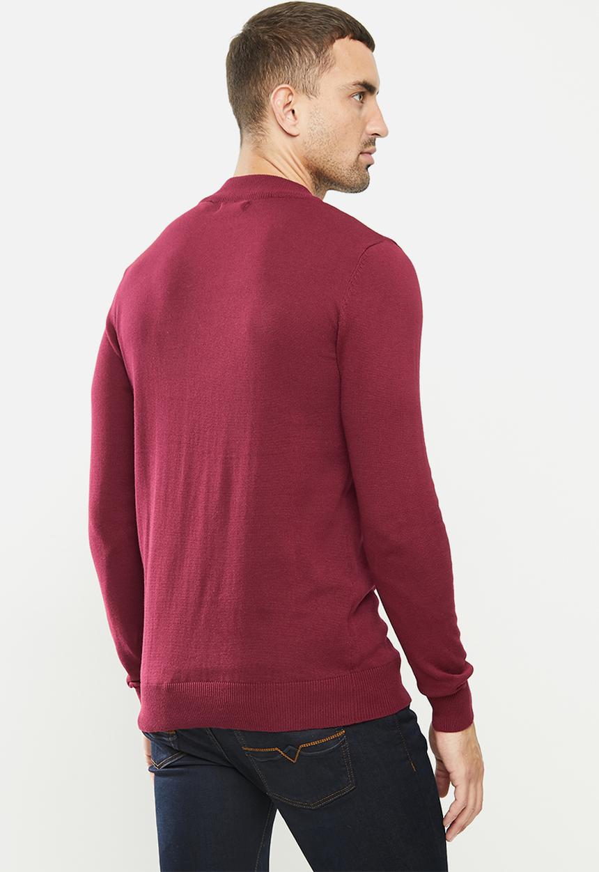 Brave Soul - Turtleo knitwear - burgundy