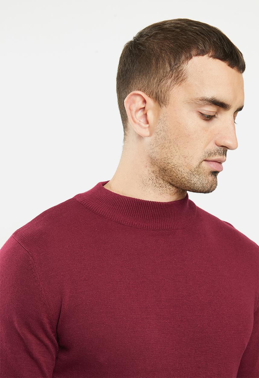 Brave Soul - Turtleo knitwear - burgundy
