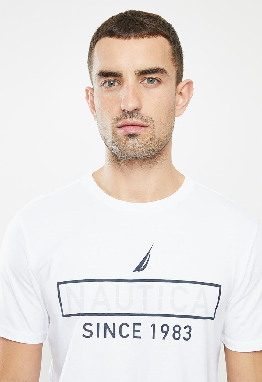 Nautica - Metallic logo tee - white