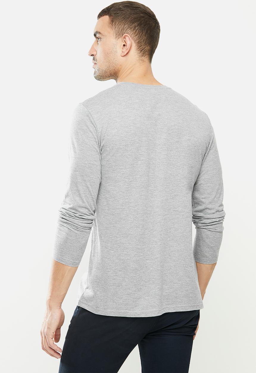 Original Penguin - Long sleeve embroidered logo t - grey 