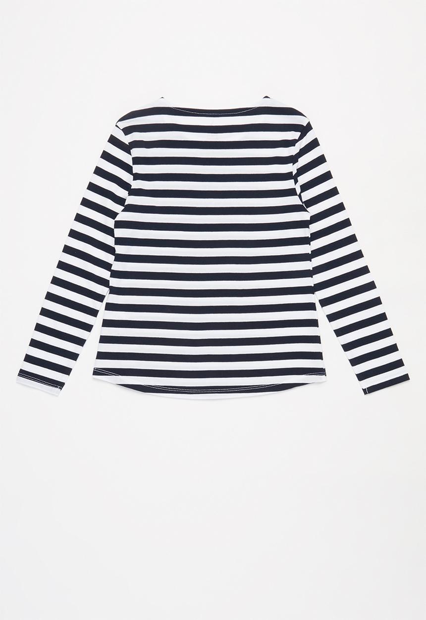 POLO - Ashley printed striped tee - navy & white