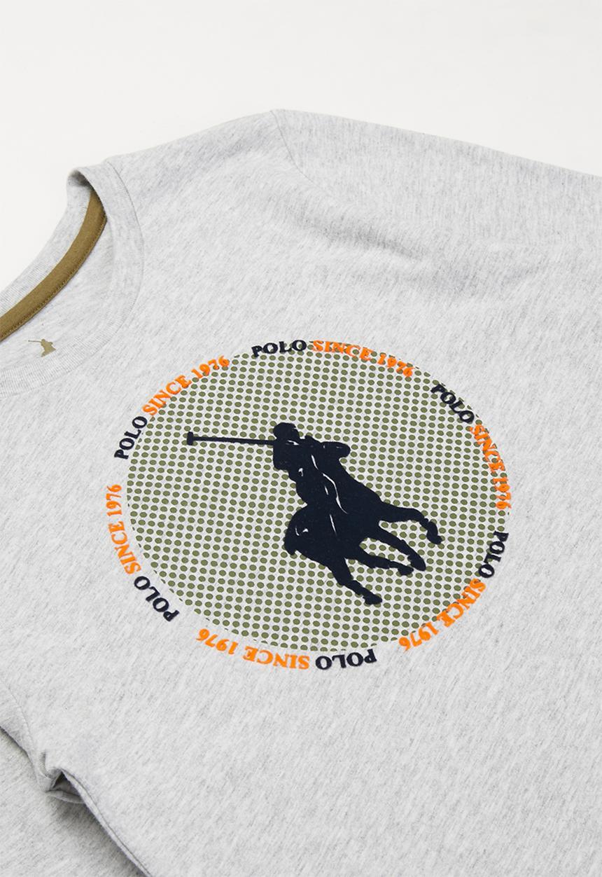 POLO - Mason printed long sleeve tee - grey