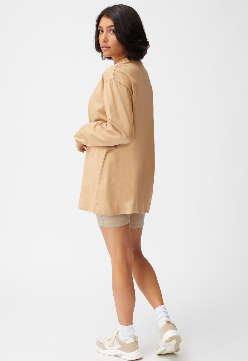 Cotton On - Basic oversized long sleeve top - caramel brown