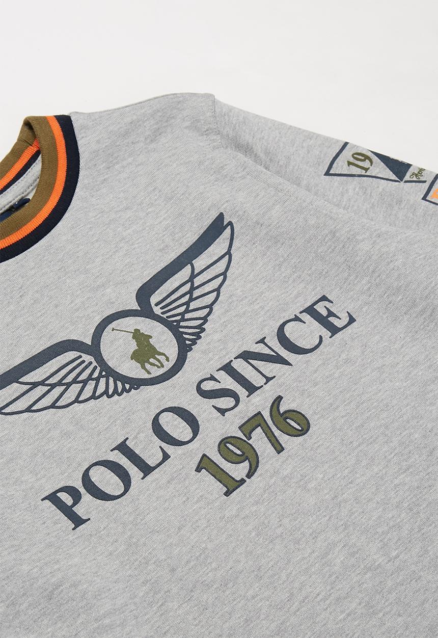 POLO - Boys Blake printed sweater - grey