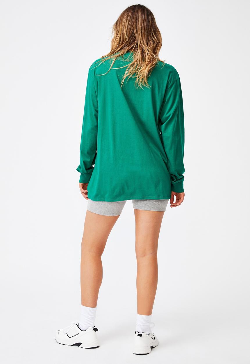 Cotton On - Basic oversized long sleeve top - heritage green