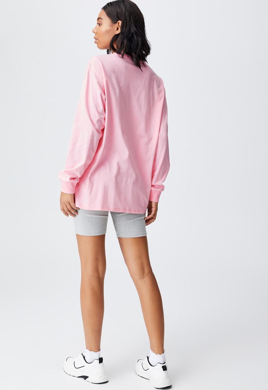 Cotton On - Basic oversized long sleeve top - prism pink
