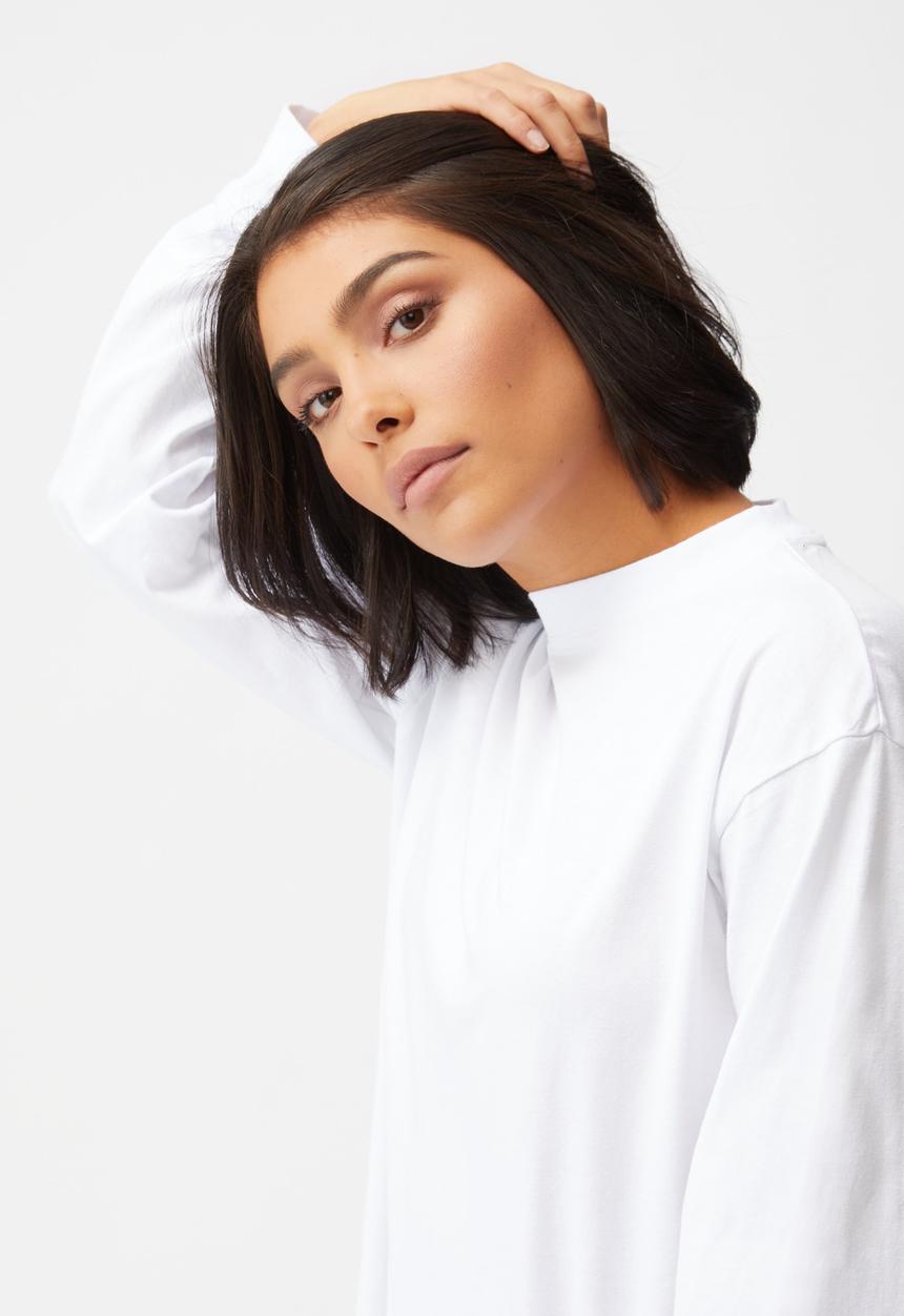Cotton On - Basic oversized long sleeve top - white