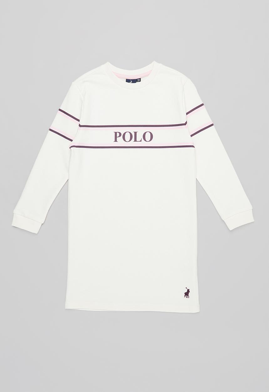 POLO - Terri long sleeve sweater dress - off white