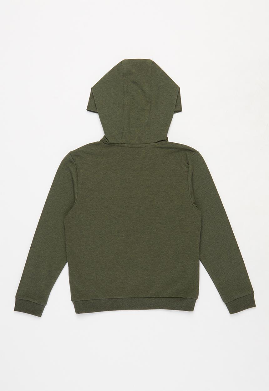 POLO - Damian debossed hooded sweater - olive