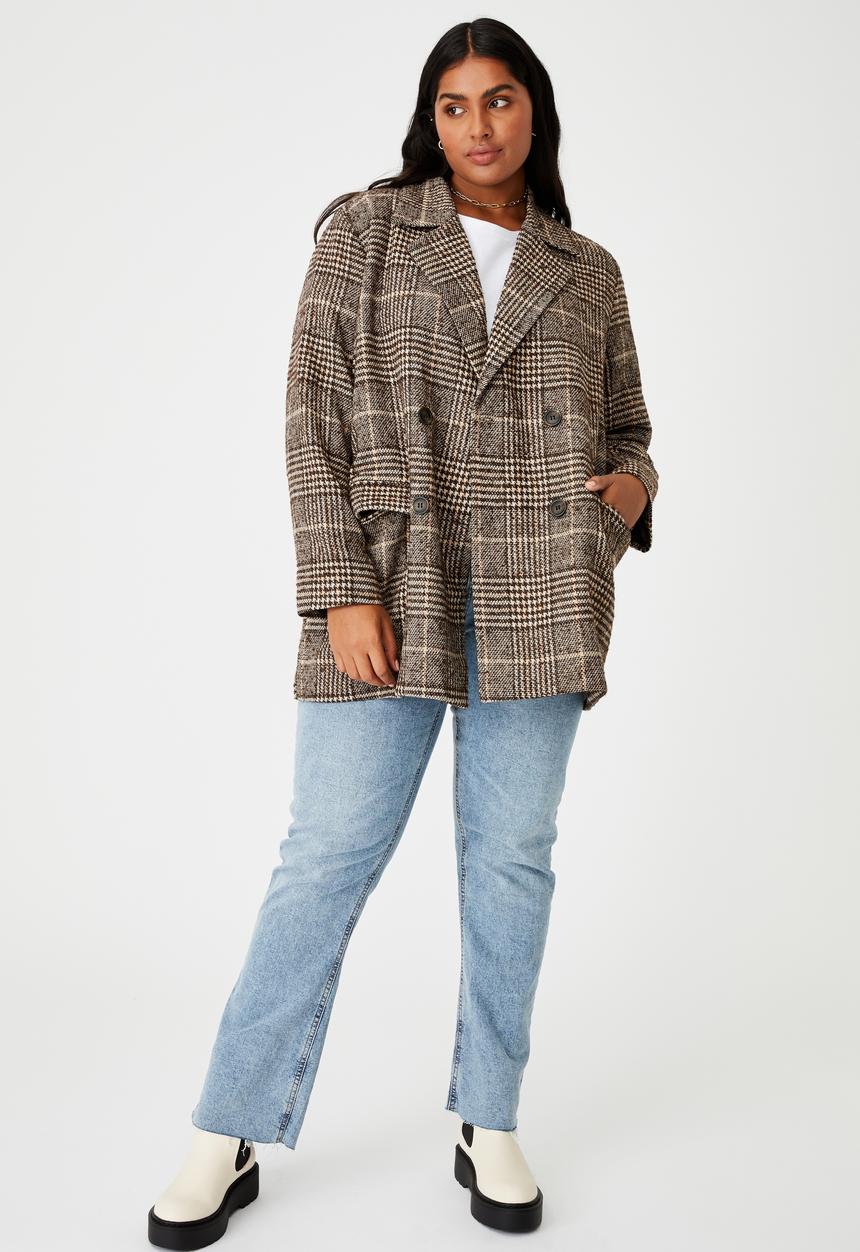 Cotton On - Curve fern blazer - heritage brown