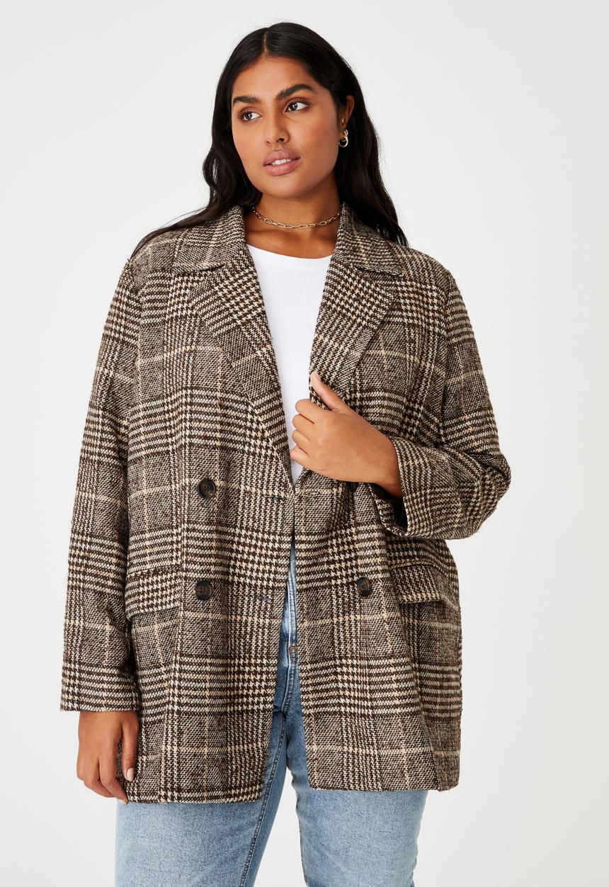 Cotton On - Curve fern blazer - heritage brown