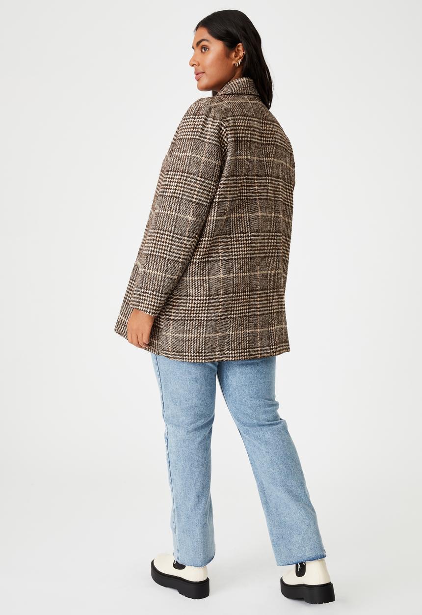 Cotton On - Curve fern blazer - heritage brown
