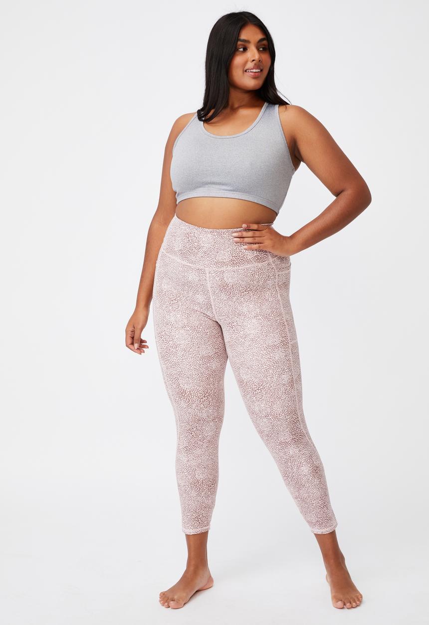 Cotton On - Curve lifestyle pocket 7/8 tight - micro texture dusty rose