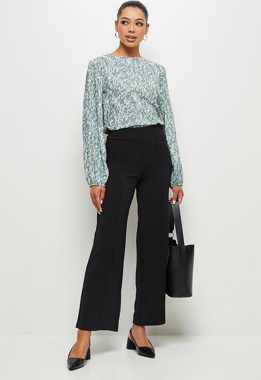 edit - Knit bootleg trousers - black
