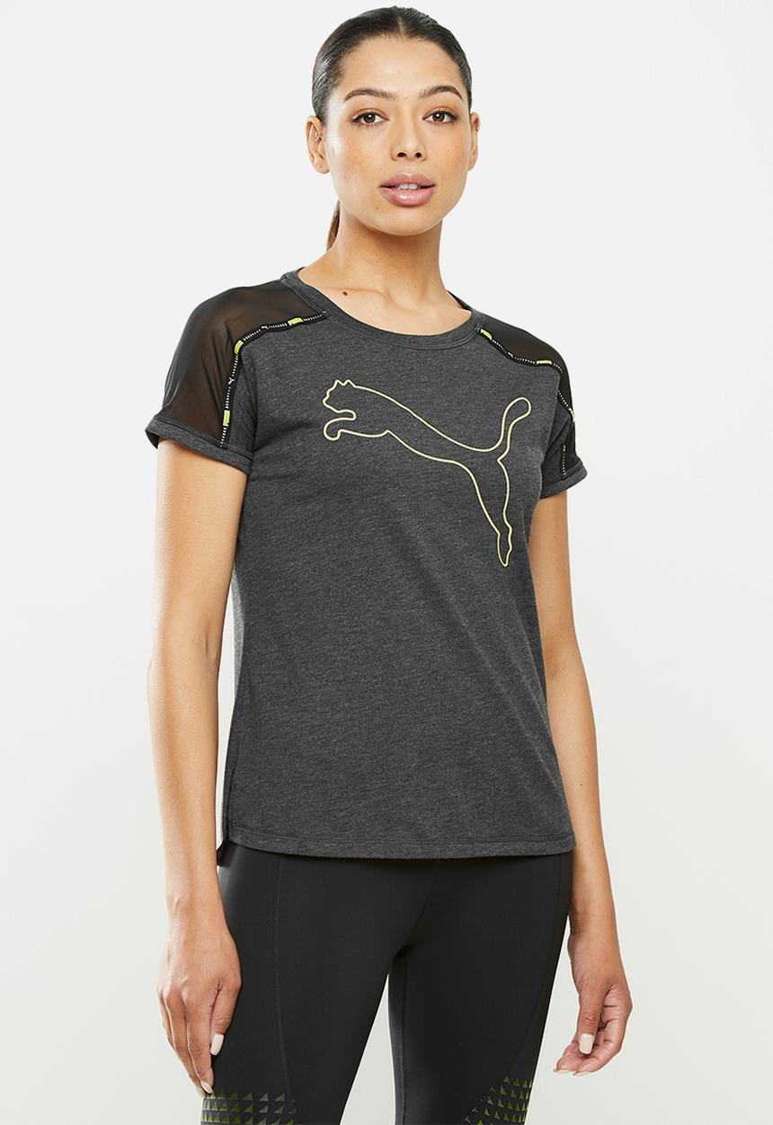 PUMA - Train logo boyfriend tee - dark grey 