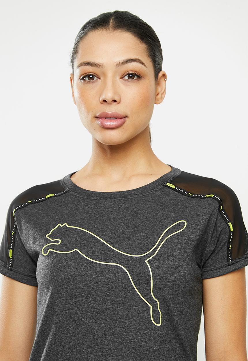 PUMA - Train logo boyfriend tee - dark grey 