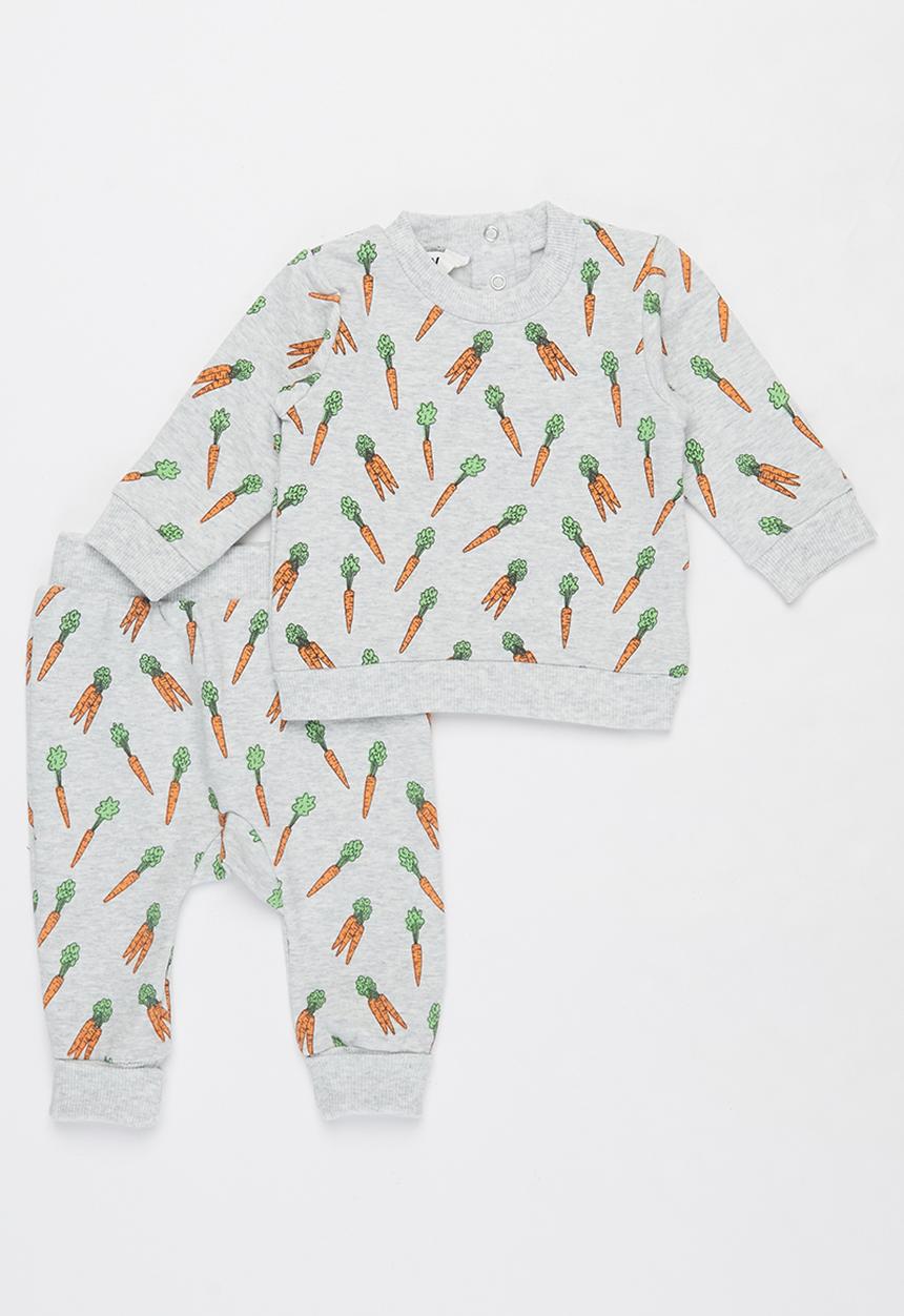Cotton On - Bobbi & peta tracksuit - cloud marle/crazy carrots