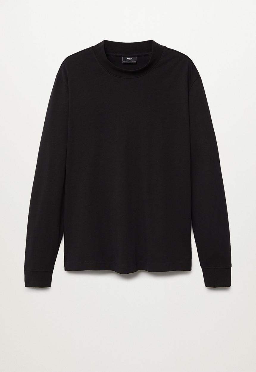 MANGO - T-shirt javi - black