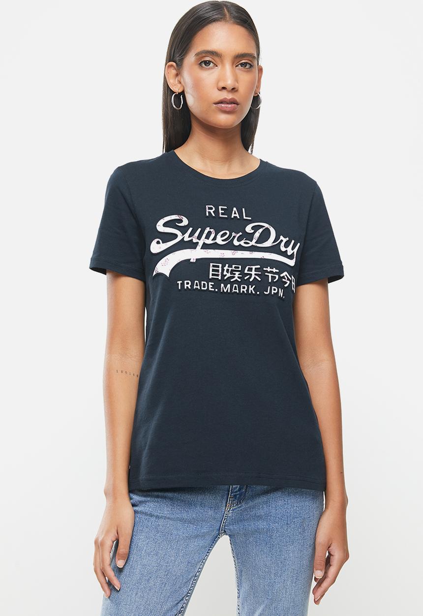 Superdry. - Vl infill tee - navy