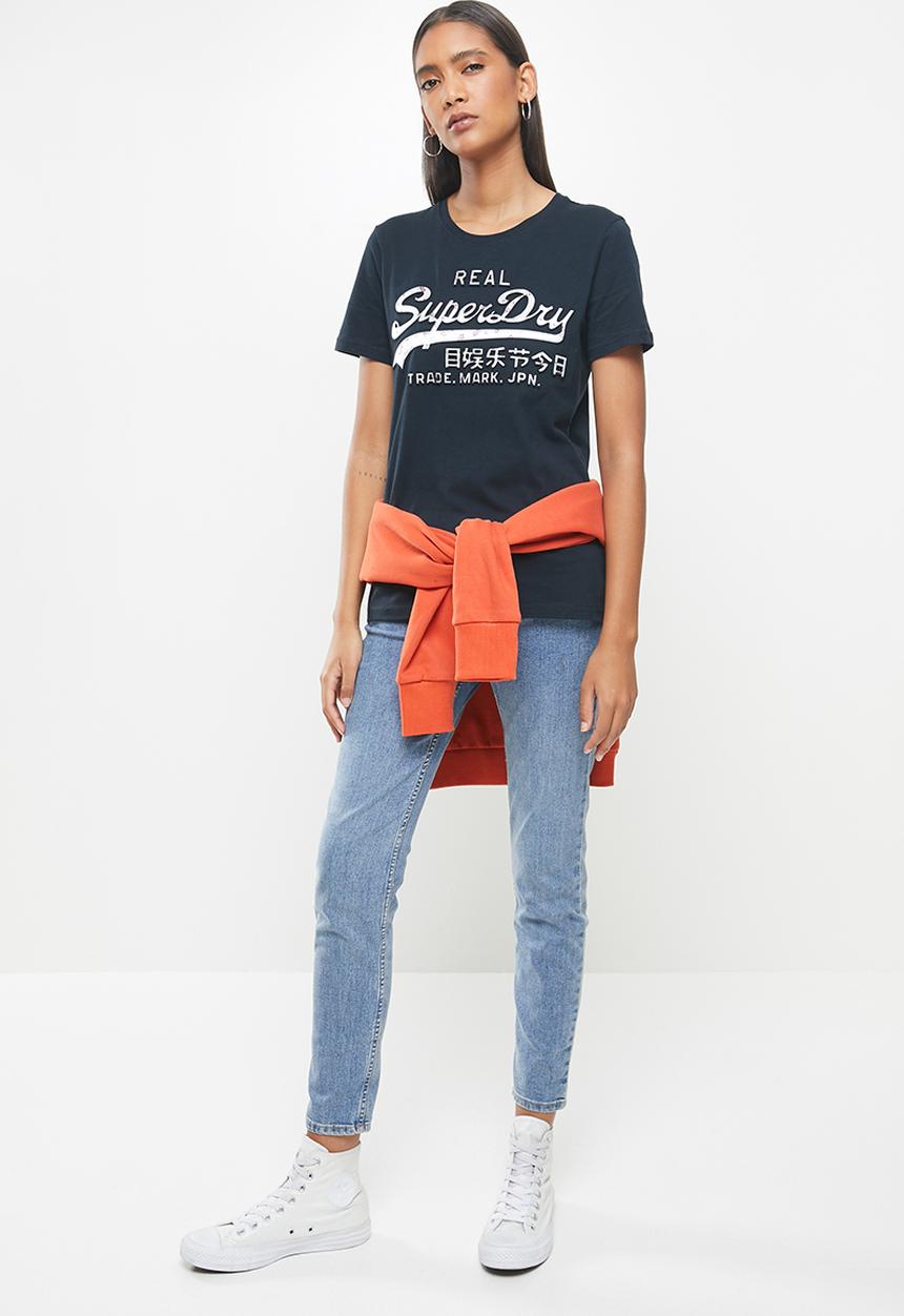 Superdry. - Vl infill tee - navy
