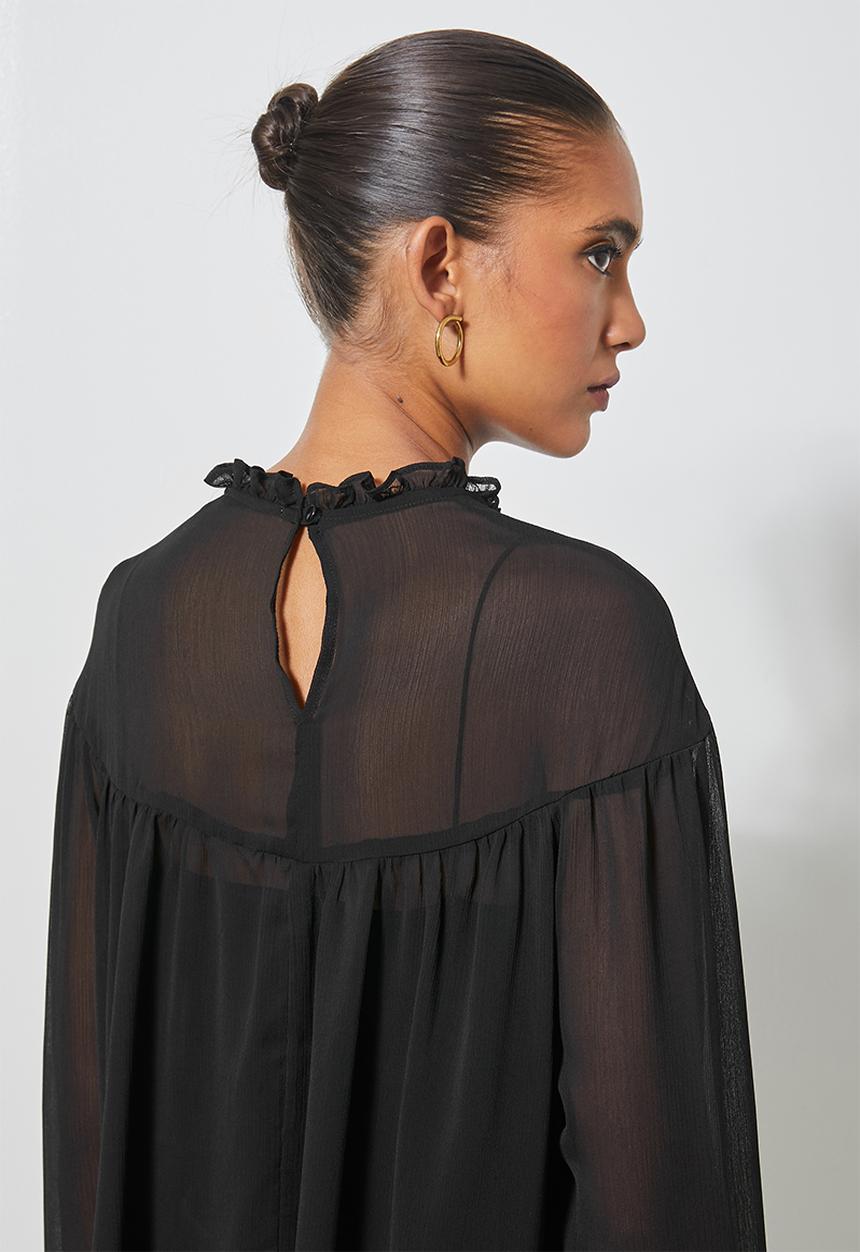 Superbalist - Femme ruffle blouse - black