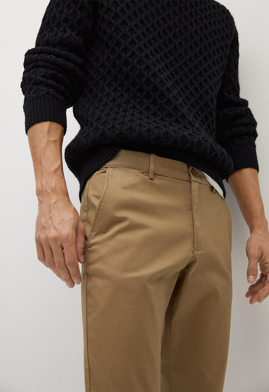 MANGO - Trousers prato - beige