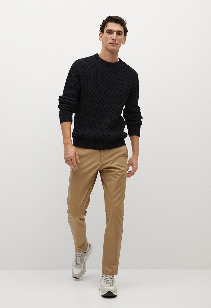 MANGO - Trousers prato - beige