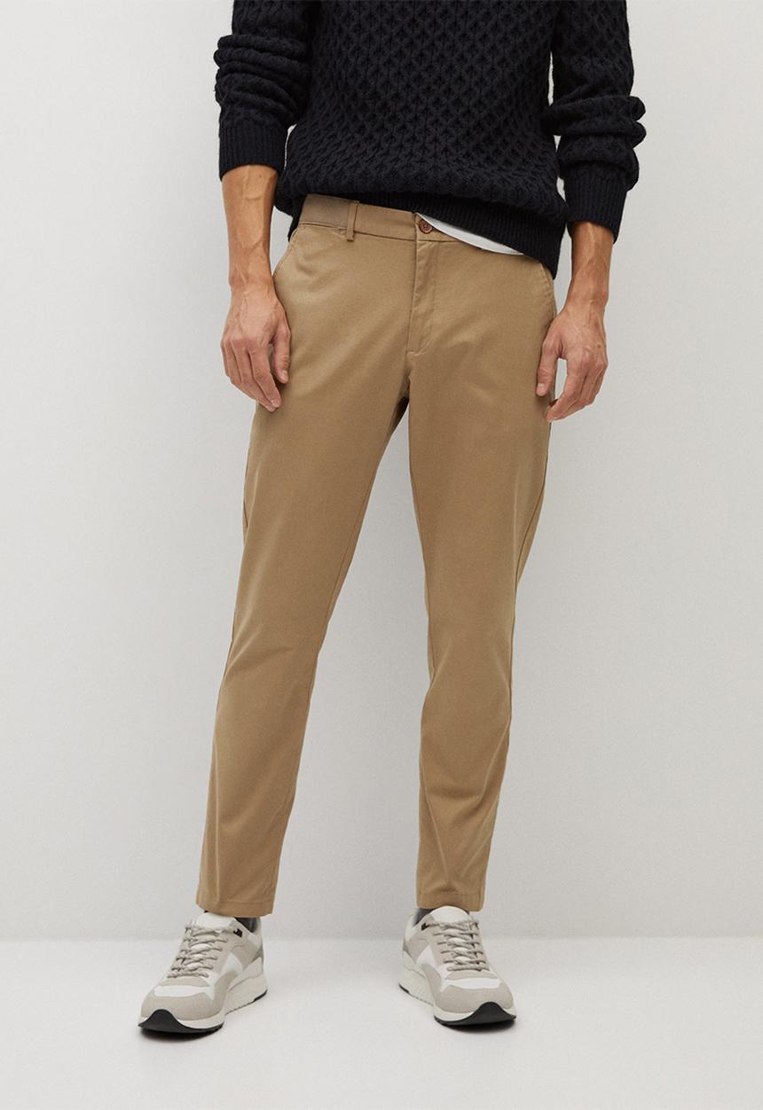 MANGO - Trousers prato - beige