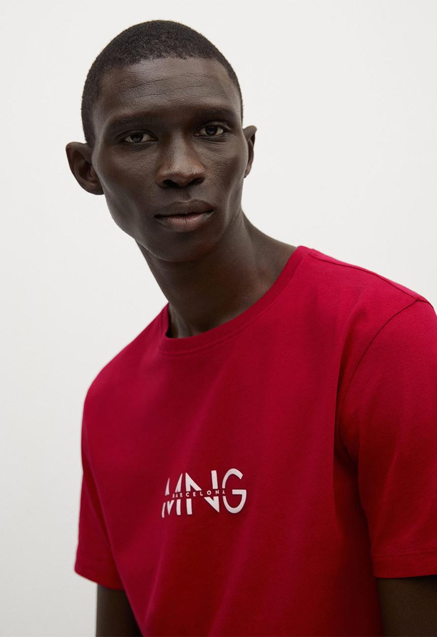 MANGO - T-shirt logohe - red