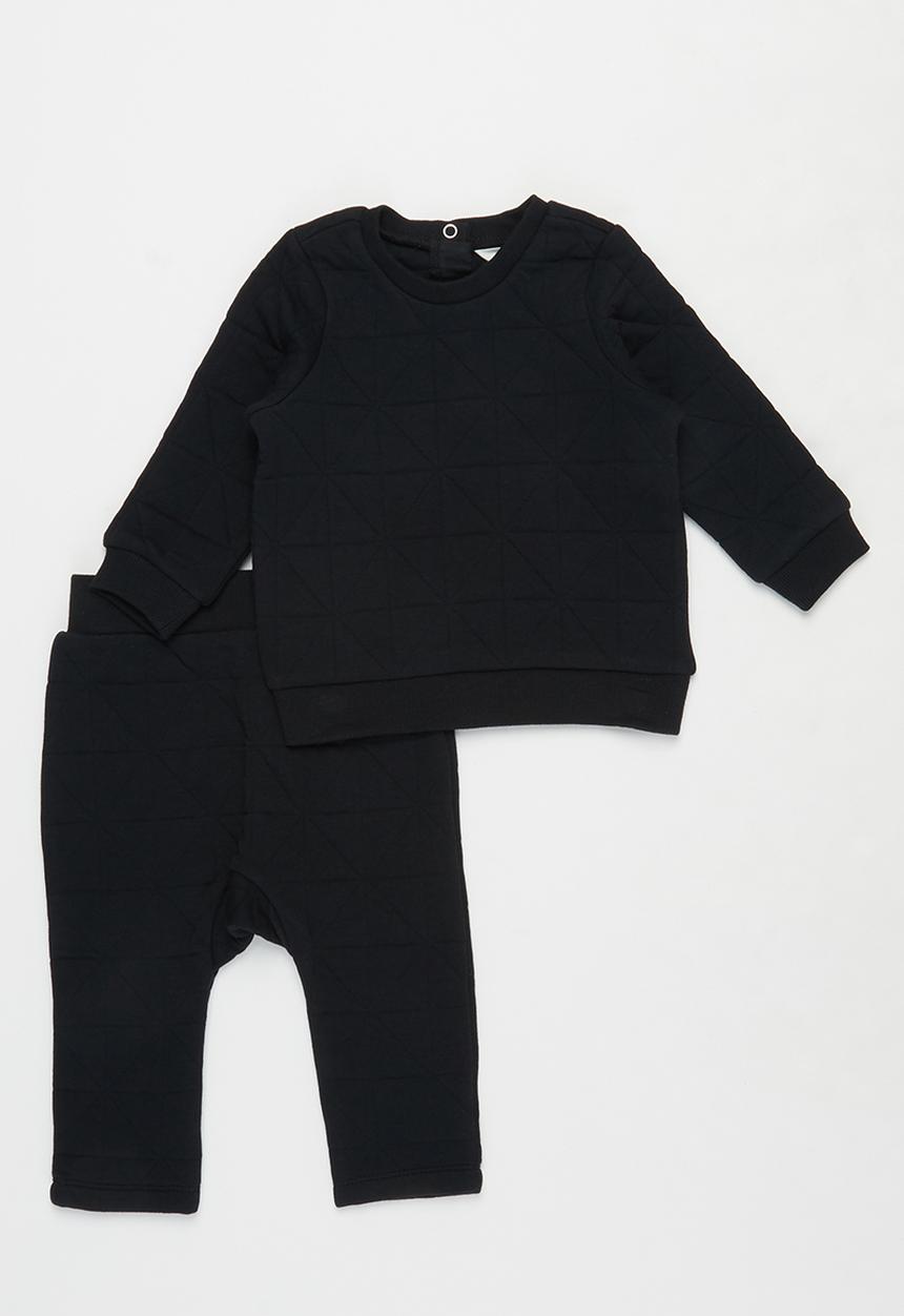 Cotton On - Greer & emerson quilted tracksuit - black