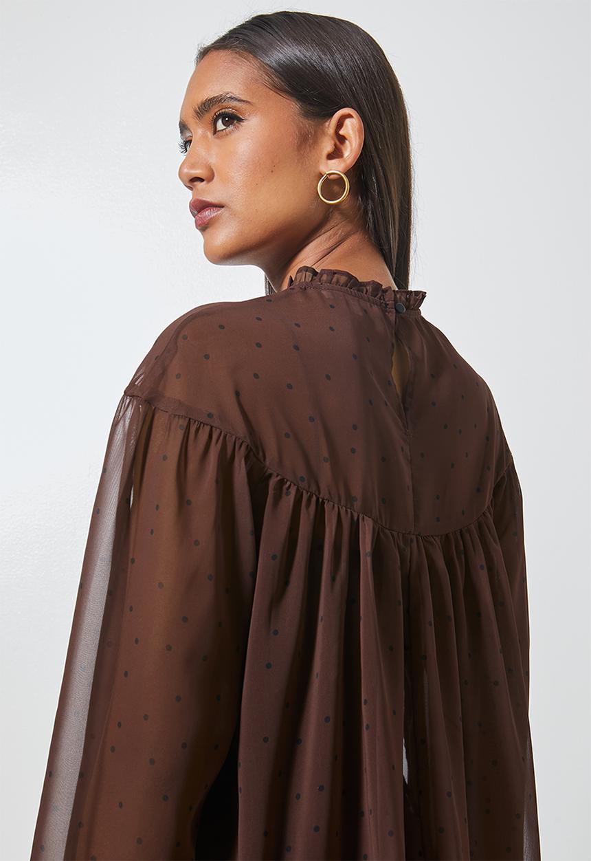 Superbalist - Femme ruffle blouse - choc spot