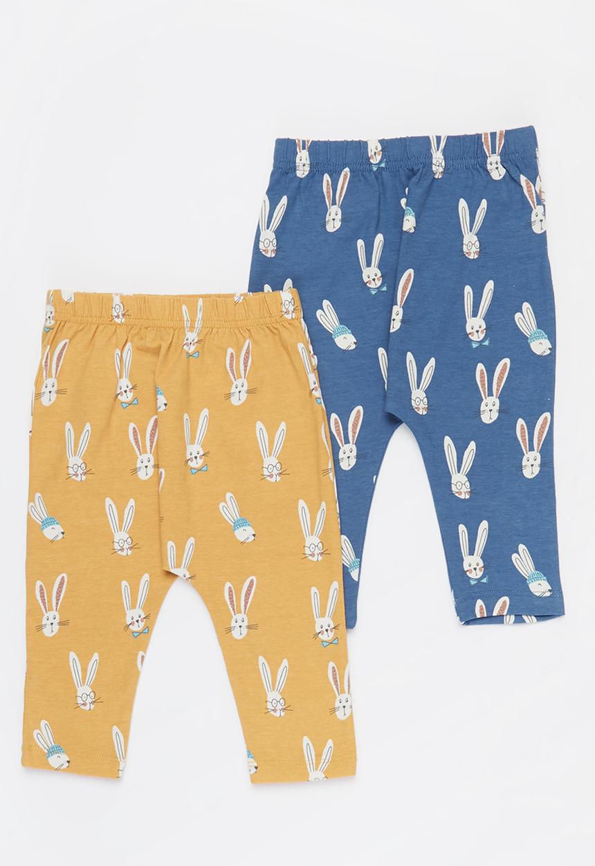 Cotton On - 2 pack leggings - vintage honey & petty blue