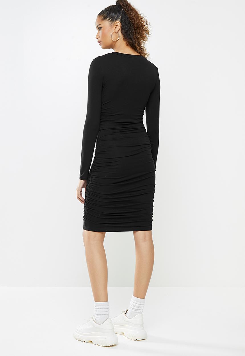 Blake - Ruched bodycon dress - black