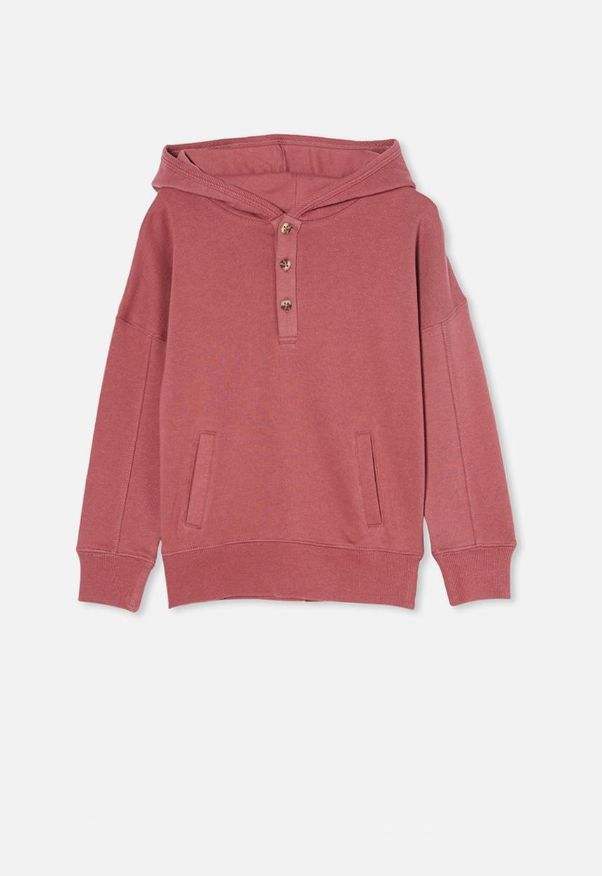 Cotton On - Henley hoodie - vintage berry