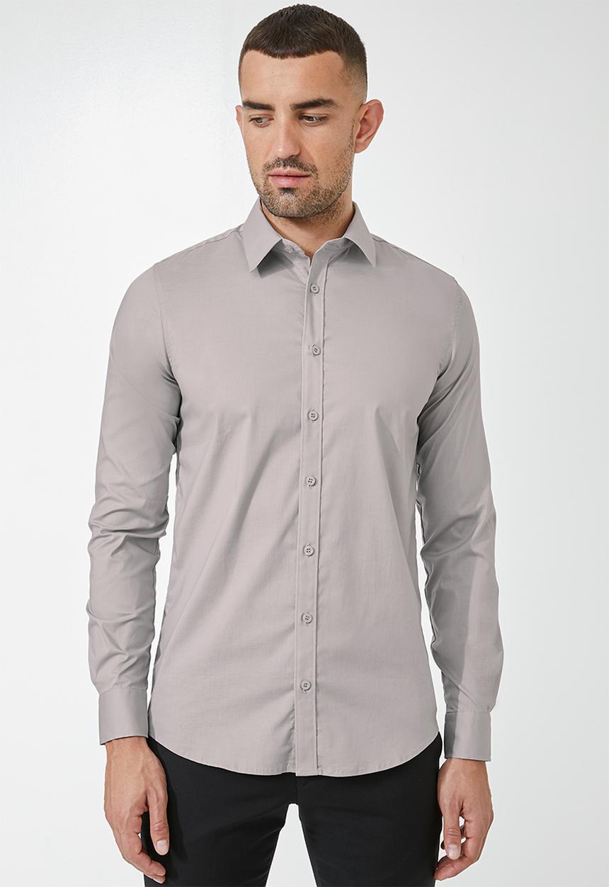 Superbalist - Jos slim fit long sleeve shirt - grey