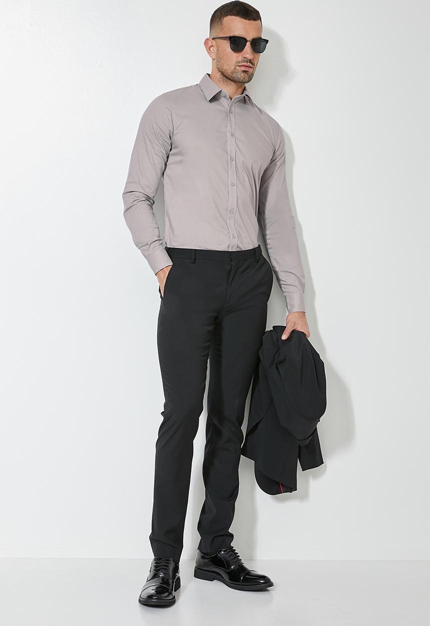Superbalist - Jos slim fit long sleeve shirt - grey