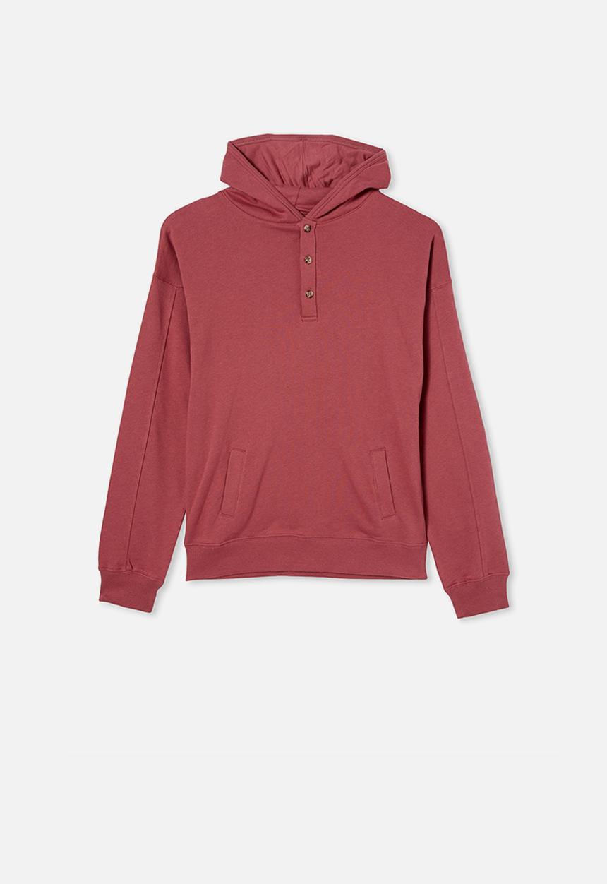 Free by Cotton On - Henley free hoodie - vintage berry