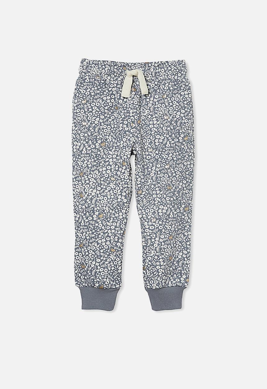 Cotton On - Marlo trackpant - steel/ bunny ditsy floral