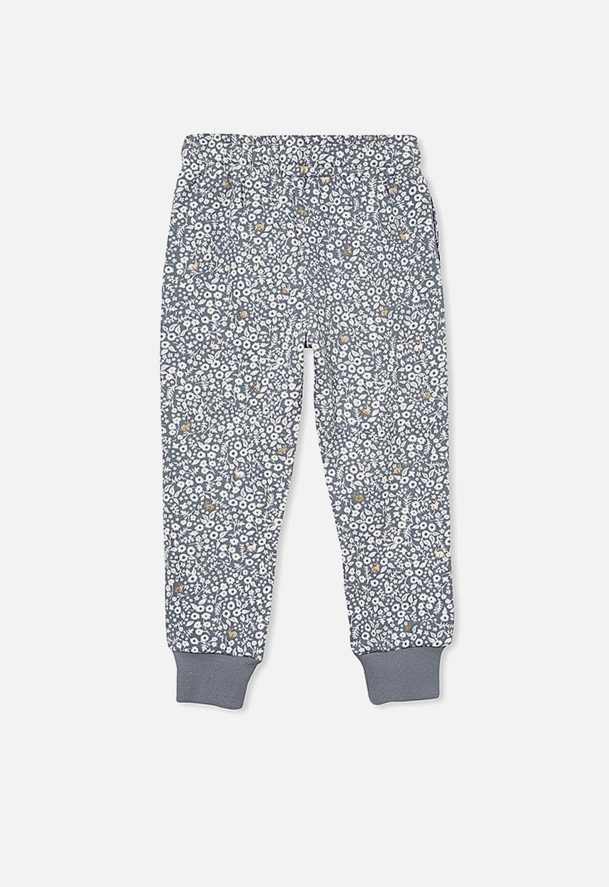 Cotton On - Marlo trackpant - steel/ bunny ditsy floral