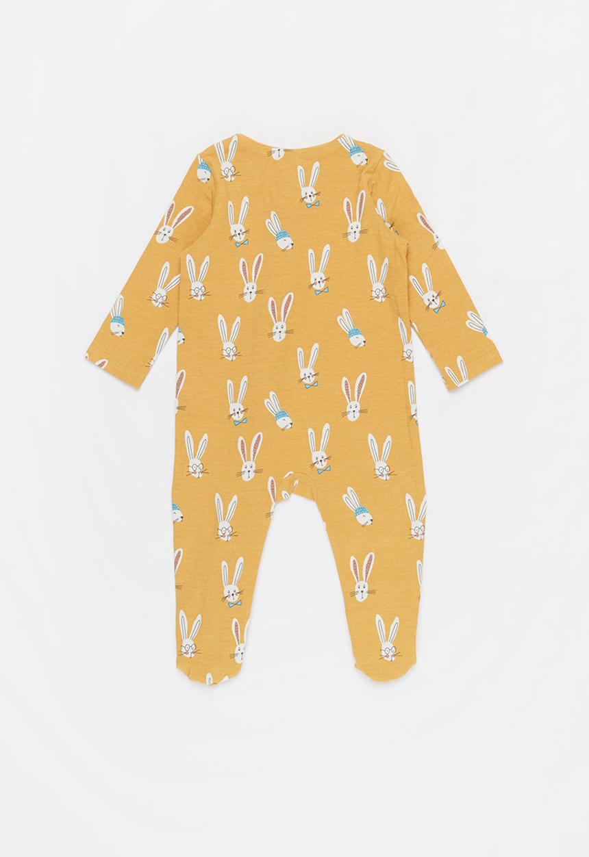 Cotton On - 2 pack long sleeve zip romper - crazy carrots/vintage honey bailey bunny