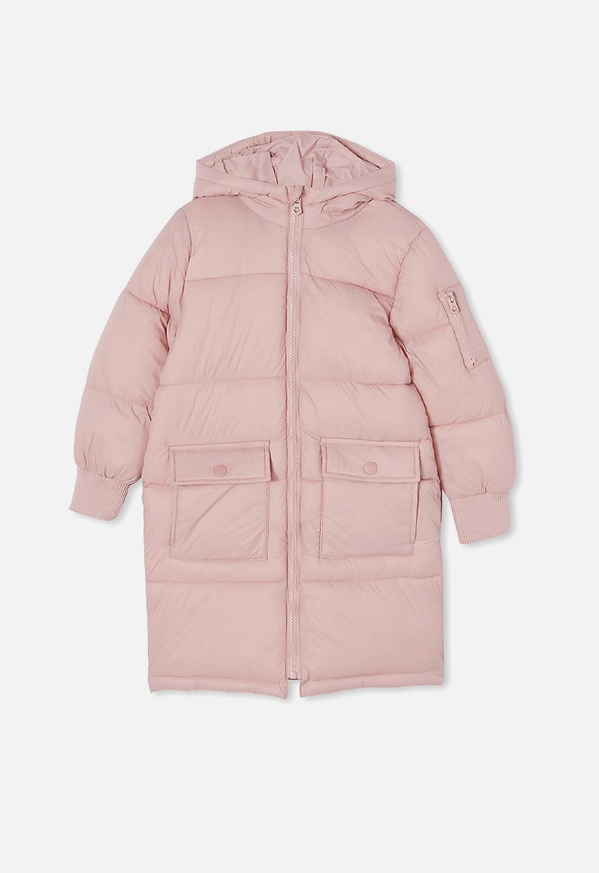 Cotton On - Finley longline puffer jacket - pink