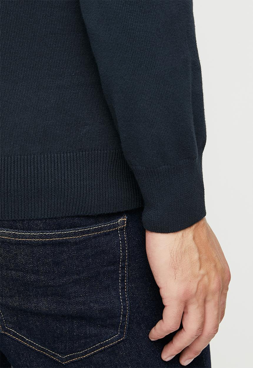 POLO - Luke long sleeve v-neck knitwear - navy