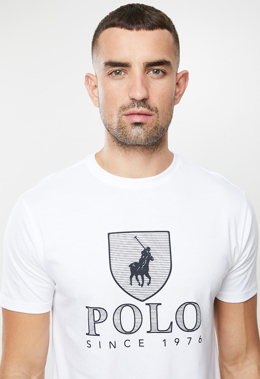 POLO - Cory crest crew neck short sleeve tee - white