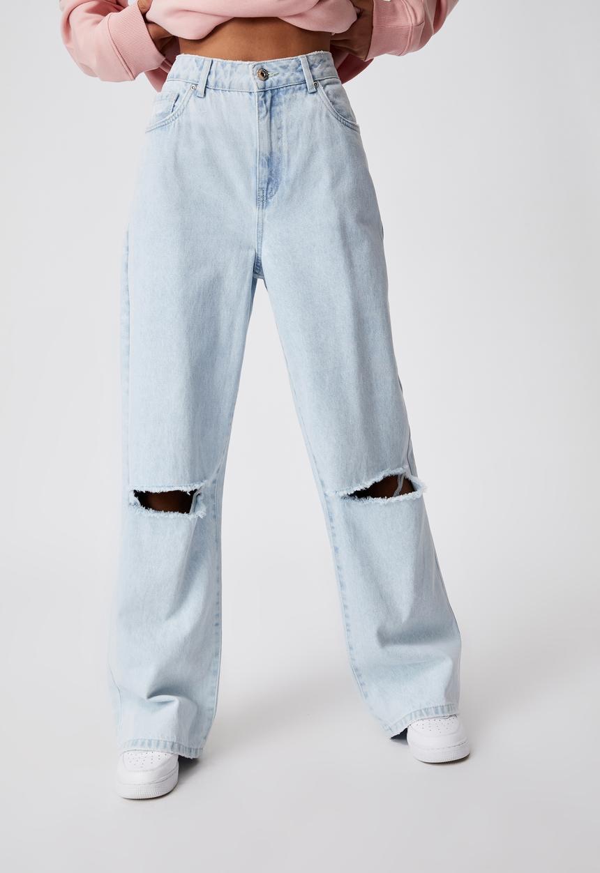 Factorie - High rise baggy jean - sea blue